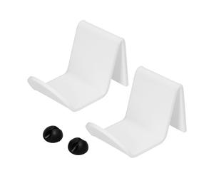 Support d'angle pour étagère, support universel pour casque audio et autres accessoires, acrylique durable avec adhésif puissant, blanc (2 pièces)