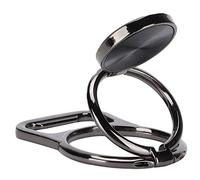 Support D'anneau de Téléphone, Ouvre-Bouteille Magnétique Pliable et Rotatif, Support de Doigt pour Regarder des Films, Matériau en Alliage de Zinc (Black)
