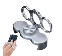 Support D'anneau Pour Smartphone (8 Cm) - Double Anneau À Trois Doigts Avec Clip Arrière | Béquille Magnétique Pliable Et Rotative À 360° Pour Smartphone. Cette Poignée Sert Également De Support Et De