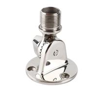 Support d'Antenne Marine INOX 316 Réglable pour Bateau Yacht | Résistant à la Corrosion Marine, Angle à Cliquet 180°, Filetage 25 mm, Fixation Pont Directe