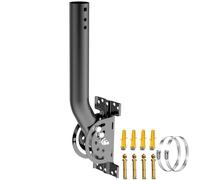 Support d'antenne universel robuste de 22,7 kg - Poteau en J réglable de 30,5 cm pour antenne TV extérieure, pont WiFi, antenne parabolique, station météo | Poteau/support mural, pivot à 160°, acier