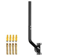 Support d'antenne universel - Support robuste de 3,5 cm x 61 cm pour antennes statellite extérieures, station météo, rallonge WiFi noir