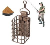 Support d'appât de pêche - Cage à appâts pour mangeoire de pêche, panier d'alimentation de pêche carré avec support d'appât 2,17 pouces | Appât de piège à poisson d'alimentation de pêche à la carpe de