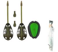 Support d'appât pré-assemblé pour pêche à la carpe avec mangeoire en alliage de zinc 30 g, 40 g, 50 g, 60 g pour un placement précis des appâts (B)