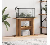 Support d'aquarium chêne artisanal 80 x 35 x 60 cm - meuble en bois d'ingénierie, 3 niveaux