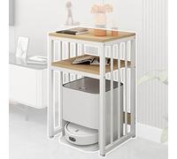 Support d'aquarium de 80 cm de haut, armoire cachée sous vide multifonctionnelle rustique, meuble sous-vide, table d'appoint avec poulies et tapis de sol antidérapants (blanc-A, 21.