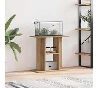 Support d'aquarium en bois d'ingénierie - vidaXL - 60x30x60 cm - Chêne marron - 3 niveaux de rangement