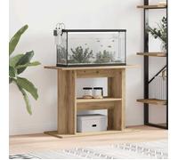 Support d'aquarium en bois d'ingénierie - vidaXL - 80x35x60 cm - Chêne artisanal - 3 niveaux de rangement