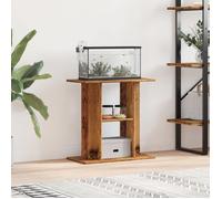 Support d'aquarium en bois - vidaXL - 60x30x60 cm - Bois ancien - Bois d'ingénierie - 3 niveaux de rangement