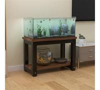 Support d'aquarium en métal, support d'aquarium de style armoire, plusieurs tailles disponibles, installation facile, adapté aux bureaux et aux maisons(Black+Dark Walnut,50x30x70cm)