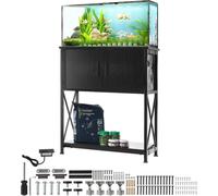 Support d'aquarium pour réservoir à poissons de 20 gallons - 65 x 42 x 81 cm Support de réservoir à tortues en acier & MDF - capacité de charge de 76 kg - Support de réservoir à reptiles avec armoire