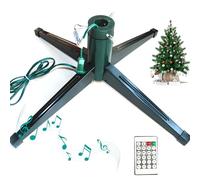 Support d'arbre De Noël Rotatif, Base d'arbre De Noël électrique Rotative à 360° avec Musique Et Télécommande, pour Arbres Jusqu'à 7,8 Pieds Et 100 Livres, Support d'arbre De Noël Pliable avec Pieds