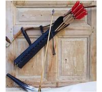 Support D'arc De Carquois De Flèche Vintage En Cuir PU Cosplay Archer Hunter Accessoires De GN Steampunk Style Médiéval Arc Classique Sac De Tir De Chasse For Cosplay Hallowee(Red-brown)