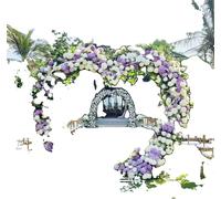 Support d'arc de mariage, en forme de cœur, construction en fer durable, BLANC