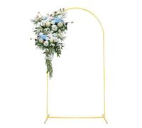 Support d'arche de fond de mariage - 2 m - Arche carrée en métal doré - Pour mariage, fête d'anniversaire, décoration d'arche de fleurs (doré, 1 x 2 m)