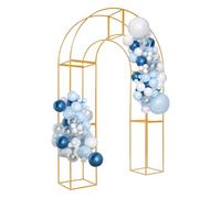 Support d'arche de mariage - 2,3 m - Arche de ballon pour mariage - Fond bombé - Support de décoration pour fête d'anniversaire, mariage, cérémonie (doré)