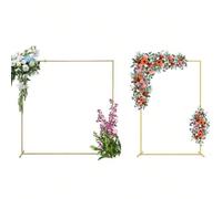 Support d'arche de mariage doré, cadre d'arche de ballons rectangulaire carré en métal, cadre d'arche de fleurs de jardin pour cérémonie de mariage, fête d'anniversaire, décoration de photomaton, fête