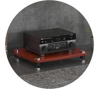 Support d'armoire audio Hi-Fi à 4 couches - Étagère de platine en MDF avec pieds absorbant les chocs - Étagère d'amplificateur - Équipement audio - Rangement pour home cinéma et amateurs de musique