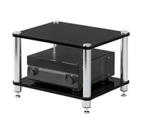 Support d'armoire AV Ma multicolore pour conents HiFi, rack réglable à 2 niveaux avec pieds anti-chocs - Parfait pour platines et platines (noir, 37 cm de haut)