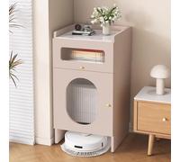 Support d'aspirateur caché pour le salon - Support de rangement mobile pour la maison - Compatible avec les aspirateurs robots (Champagne 50 x 40 x 93 cm)