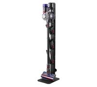 VEVOR Support d'Aspirateur pour Dyson G5, V15, V12, V11, V10, V8, V7, V6, Porte-aspirateur Vertical Rangement Stable avec Accessoires, 6 Crochets et Patins Antidérapants, pour Espaces Restreints, Noir