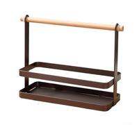 Support d'assaisonnement en acier au carbone avec facteur minimaliste et architecture ouverte pour une organisation simplifiée du comptoir de cuisine (café)