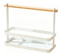 Support d'assaisonnement en acier au carbone avec facteur minimaliste et architecture ouverte pour une organisation simplifiée du comptoir de cuisine (blanc)
