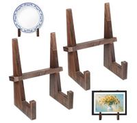 Support d'assiette en bois pour affichage - Support de cadre photo de 20,3 cm - Support de disque en bois pour livre et iPad, assiette, album ou CD - Cadre décoratif pour la maison et le bureau
