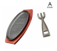 Support d'assiette en bois R4m3, 3 tailles, 12/10/8 pouces, en fonte, pour Steak, barbecue