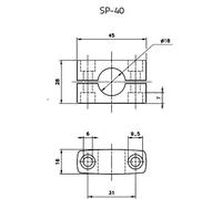 Support Datalogic SP-40 95ACC1370 (L x l x H) 45 x 16 x 28 mm