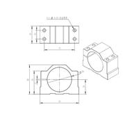 Support d'axe optique, support de broche de machine à graver, support de moteur, support de roulement linéaire, pince, non alimenté(DZ56(withscrew/4))