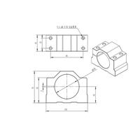 Support d'axe optique, support de broche de machine à graver, support de moteur, support de roulement linéaire, pince, non alimenté(DZ60(withscrew/4))