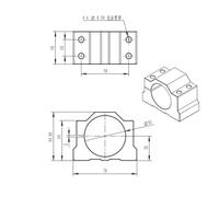 Support d'axe optique, support de broche de machine à graver, support de moteur, support de roulement linéaire, pince, non alimenté(DZ50(withscrew/4))