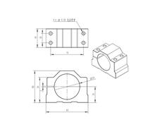 Support d'axe optique, support de broche de machine à graver, support de moteur, support de roulement linéaire, pince, non alimenté(DZ54(withscrew/4))