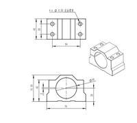 Support d'axe optique, support de broche de machine à graver, support de moteur, support de roulement linéaire, pince, non alimenté(DZ40(withscrew/4))