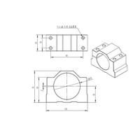 Support d'axe optique, support de broche de machine à graver, support de moteur, support de roulement linéaire, pince, non alimenté(DZ65)