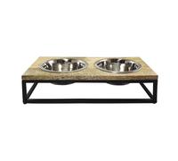 Support de 2 gamelles en bols Nobby Pet Elegant Diner Marron 56 cm