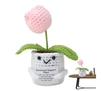 Support de au crochet - Fleur de soutien inspirante au crochet - légère tricotée positive, fleur en pot au crochet inspirante faite à la main, convient pour la maison, le bureau, la