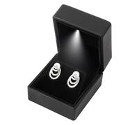 Support de bague à bijoux : vitrine d'éclairage, organisateur en velours compact | Boîte à collier LED pour événements spéciaux, demande de mariage, cadeaux, Mo