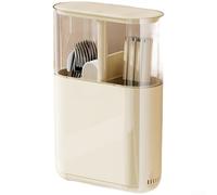Support de baguettes mural avec couvercle à pression | Boîte de rangement pour ustensiles de cuisine drainable pour cuillères, fourchettes | Plateau amovible pour un nettoyage facile | Organiseur peu