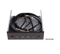 Support de baie d'extension USB 3.0 à 2 ports avec audio HD et bouton d'alimentation pour PC de bureau