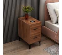 Support de Bain en Bois Moderne avec Station de Charge et Petite Table de Chevet légère avec Deux tiroirs pour Le Rangement, l’économie d’Espace et l’Assemblage Facile.