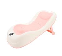 Support de Bain pour bébé pour Baignoire avec un Design Doux et de Soutien, Support de Baignoire Pliable pour Nouveau-nés, Thermomètre et Fond Antidérapant, Gain de Place (rose)