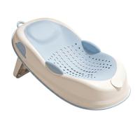 Support de bain pour bébé, siège de bain pliable et suspendu avec drainage, coussin ergonomique pour nouveau-né, convient à la plupart des baignoires, bleu, baignoire