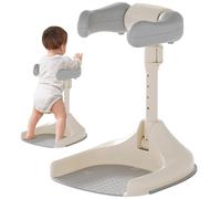 Support de bain pour bébé, support de douche pour bébé à hauteur réglable avec verrouillage sécurité, supports corps bain pliables et antidérapants pour tout-petits 6 mois et plus debout