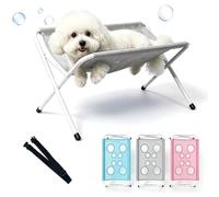Support De Bain pour Chien, Hamac De Douche Portable pour Animaux De Compagnie avec Support Pliable, Chaise De Toilettage Surélevée pour Petits Chiens Et Chats, Table De Bain pour Le Soin des