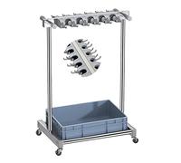Support de Balai à Franges Mobile au Sol, Support Utilitaire pour Ranger Les balais à Franges humides, Support pour Outils de Nettoyage en Acier Inoxydable, Chariot de Rangement pour Outils