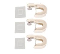 Support de balai auto-adhésif antidérapant, 3 pièces, pinces de vadrouille murales polyvalentes pour la maison, la salle de bains, la cuisine, le jardin et le Garage (White)