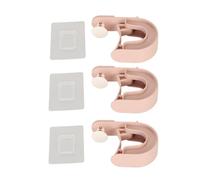 Support de balai auto-adhésif antidérapant, 3 pièces, pinces de vadrouille murales polyvalentes pour la maison, la salle de bains, la cuisine, le jardin et le Garage (Pink)