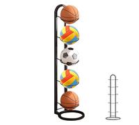 Étagère de rangement pour basket-ball à 5 niveaux, support de ballon, support vertical, support amovible, organisateur de garage pour équipements de sport, pour football, basket-ball, volleyball
